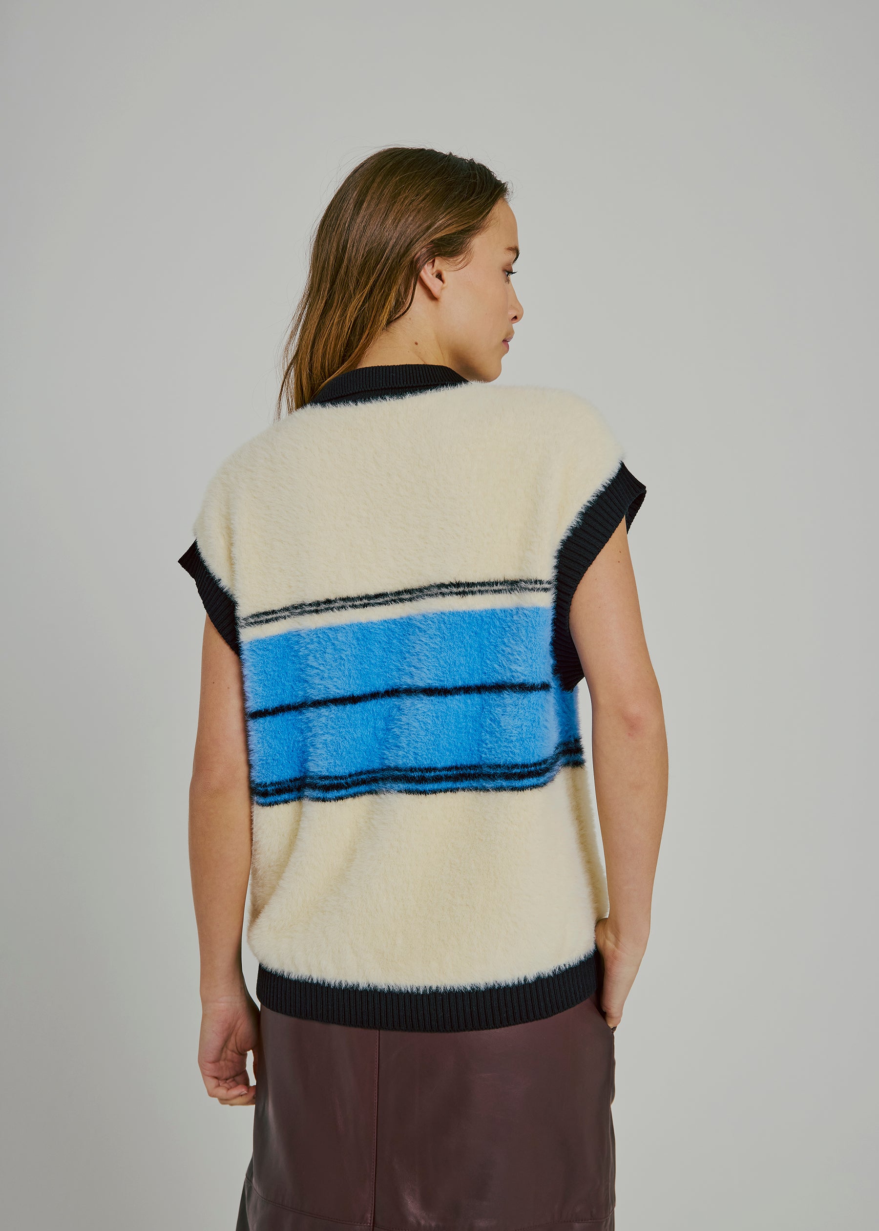 NORR Sky knit waistcoat Knits Black / Blue