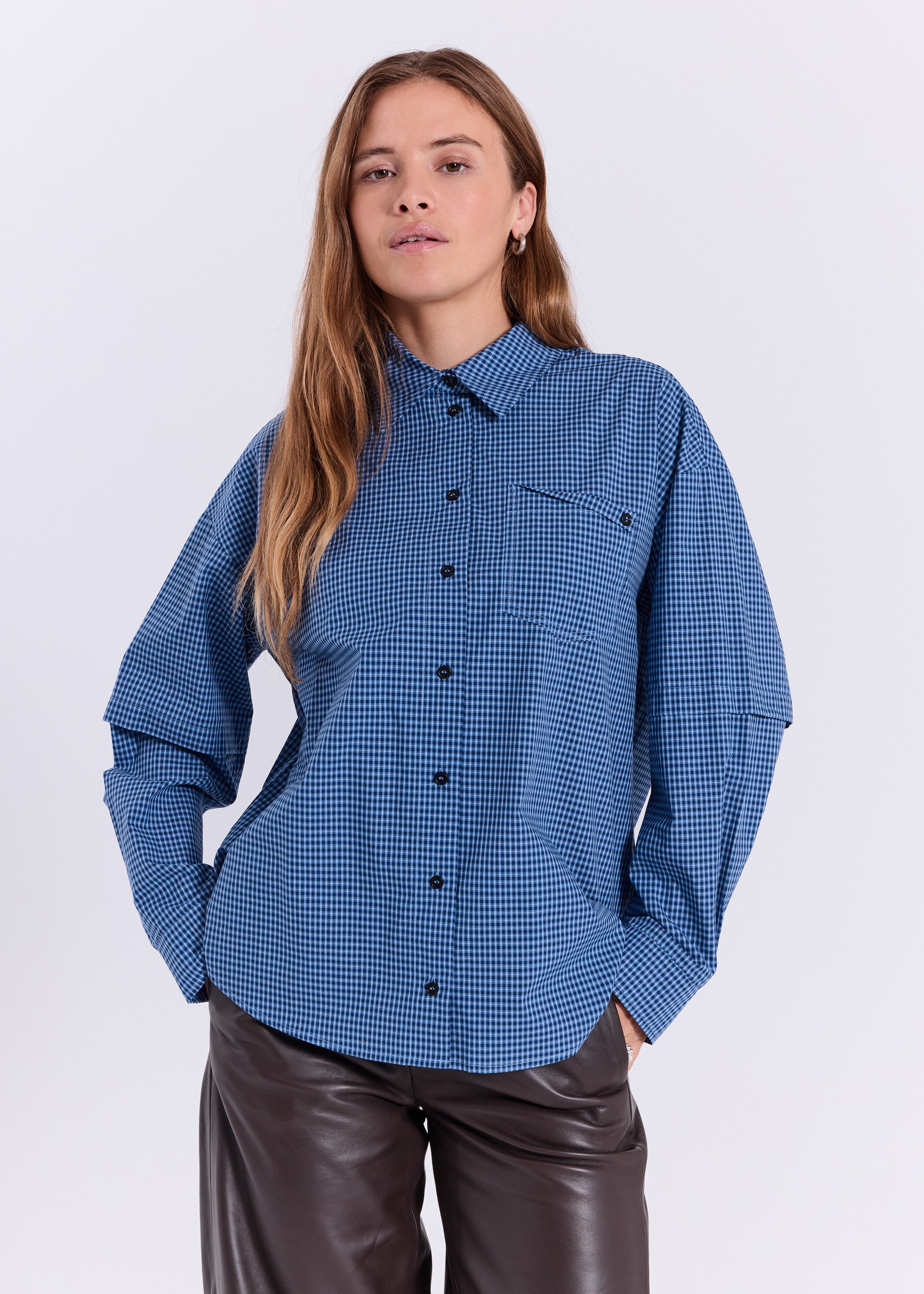 NORR Soffie shirt Shirts Blue check