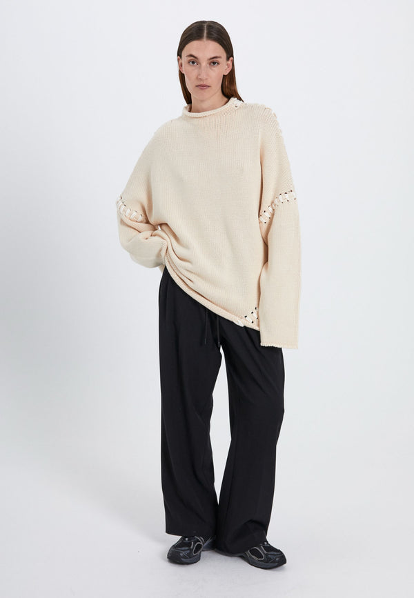 NORR Strings knit top Knits Off-white