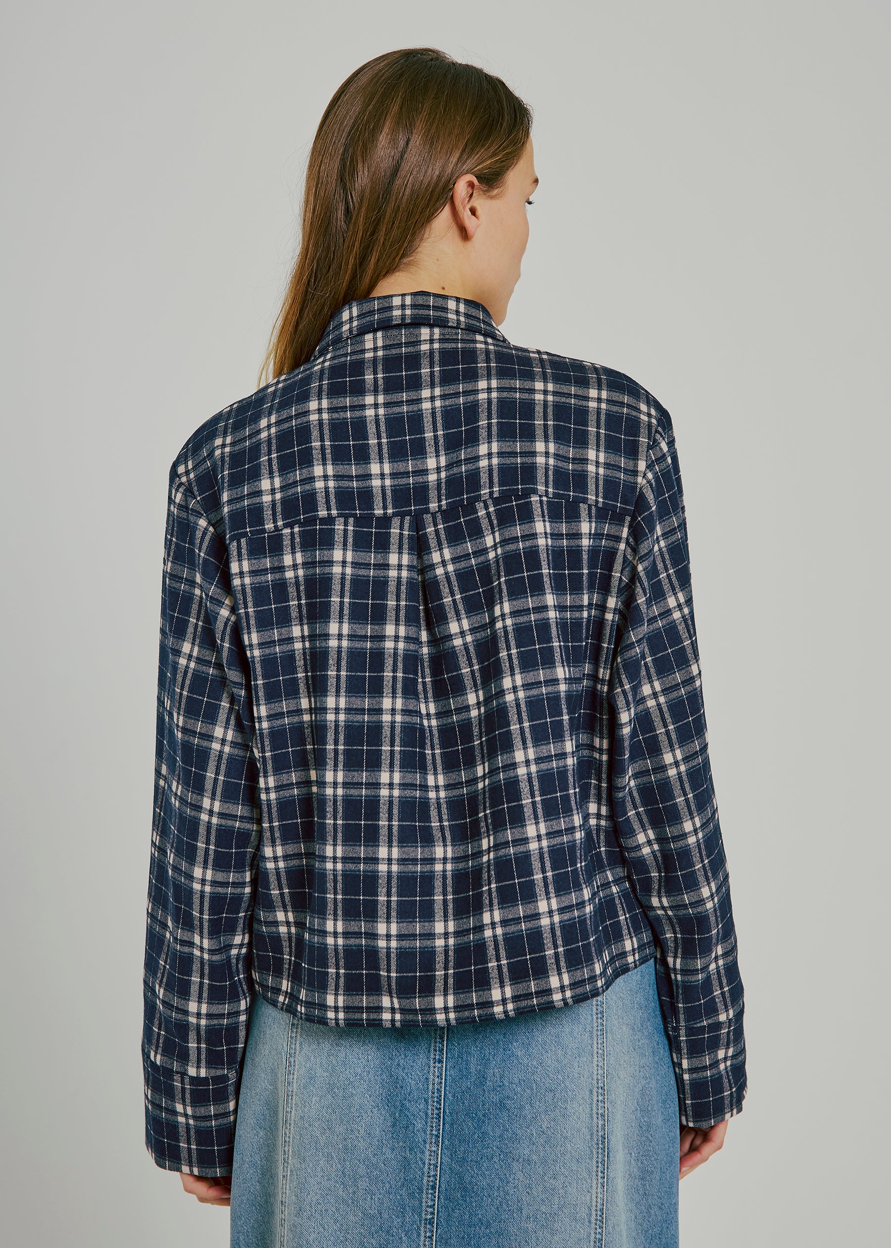 NORR Sylvana top Tops Navy check
