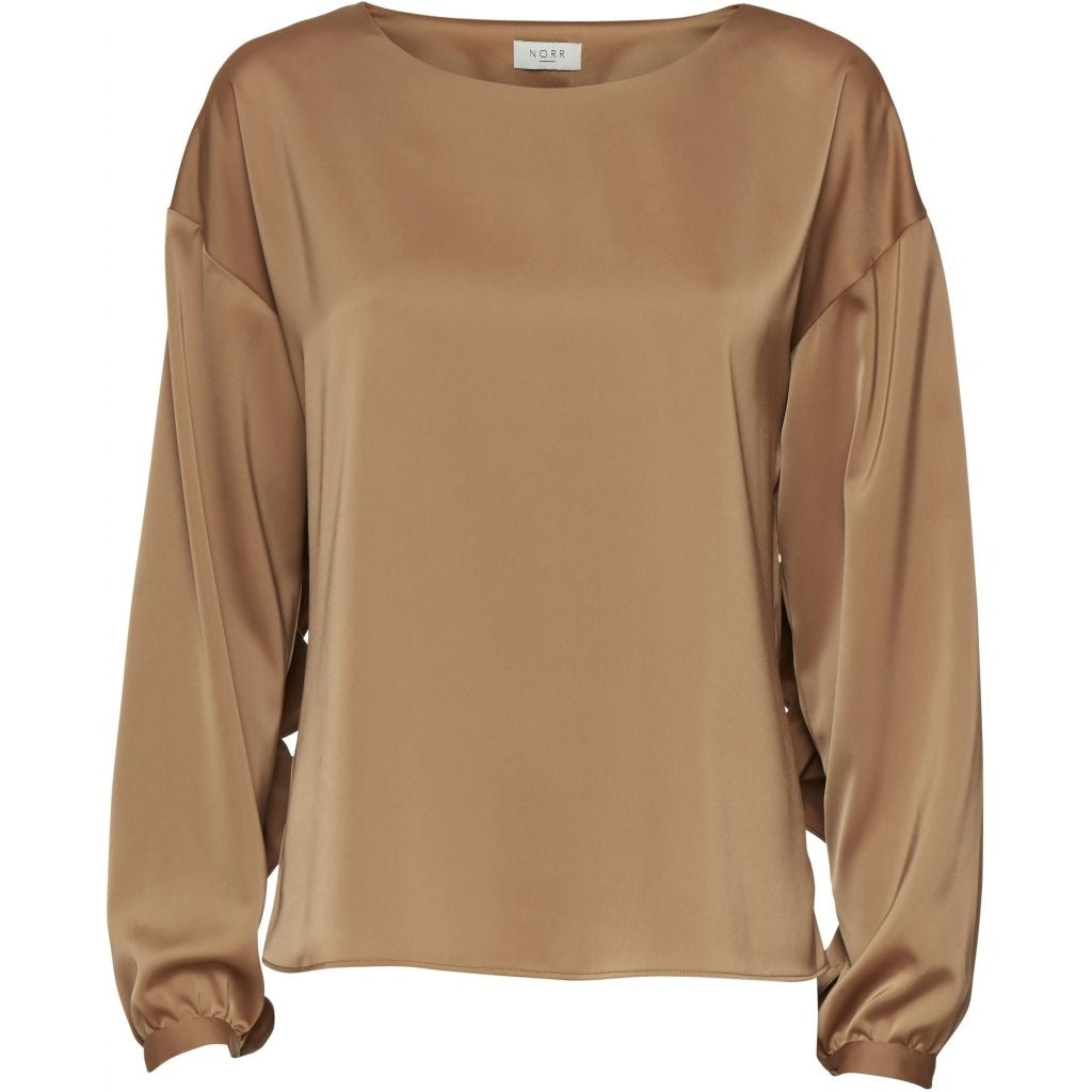 NORR Tracy LS ruffel top Tops Almond