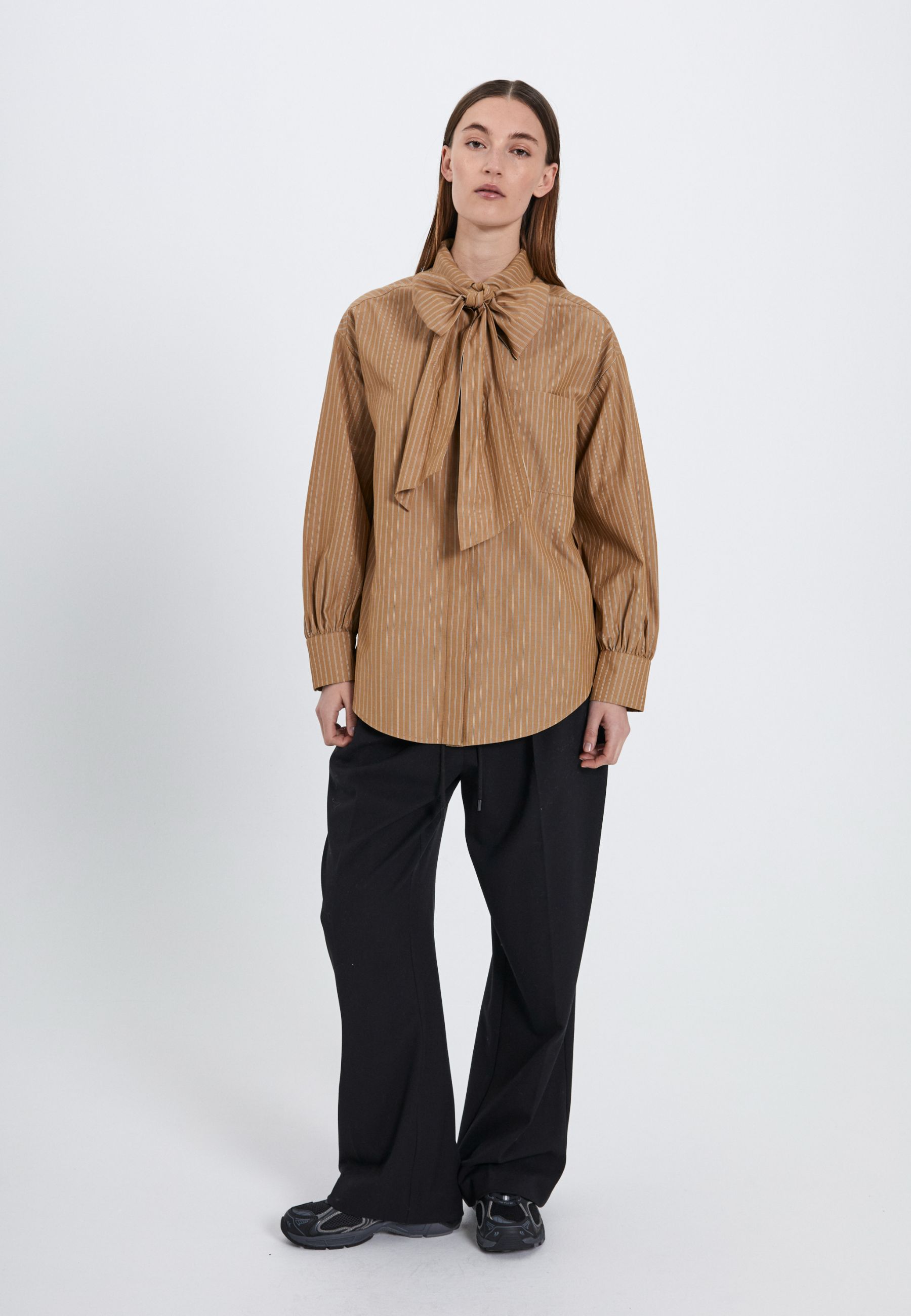 NORR Travis oversize shirt Shirts Khaki stripe