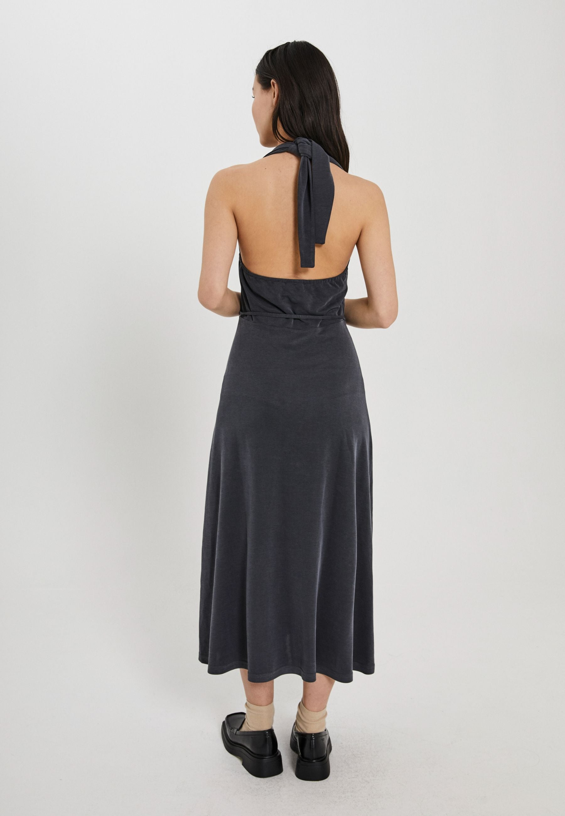 NORR Ulas halter dress Dresses Grey washed