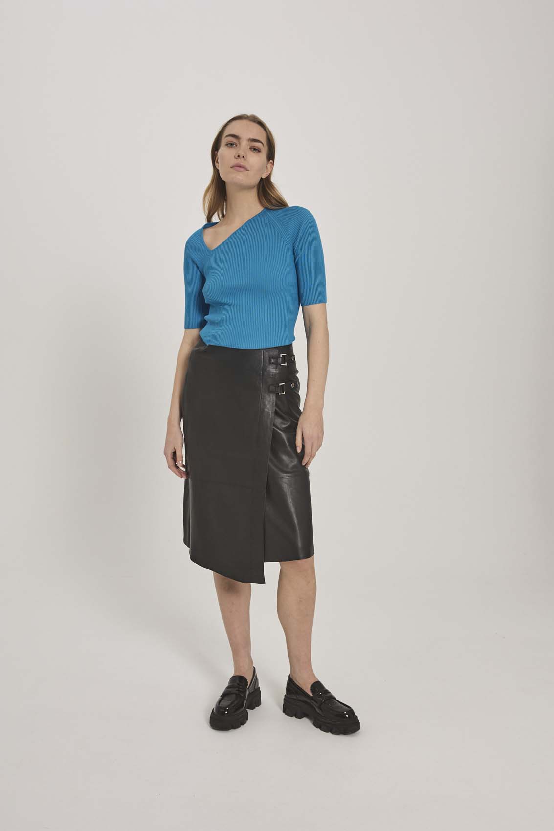 NORR Albana leather skirt Skirts Black